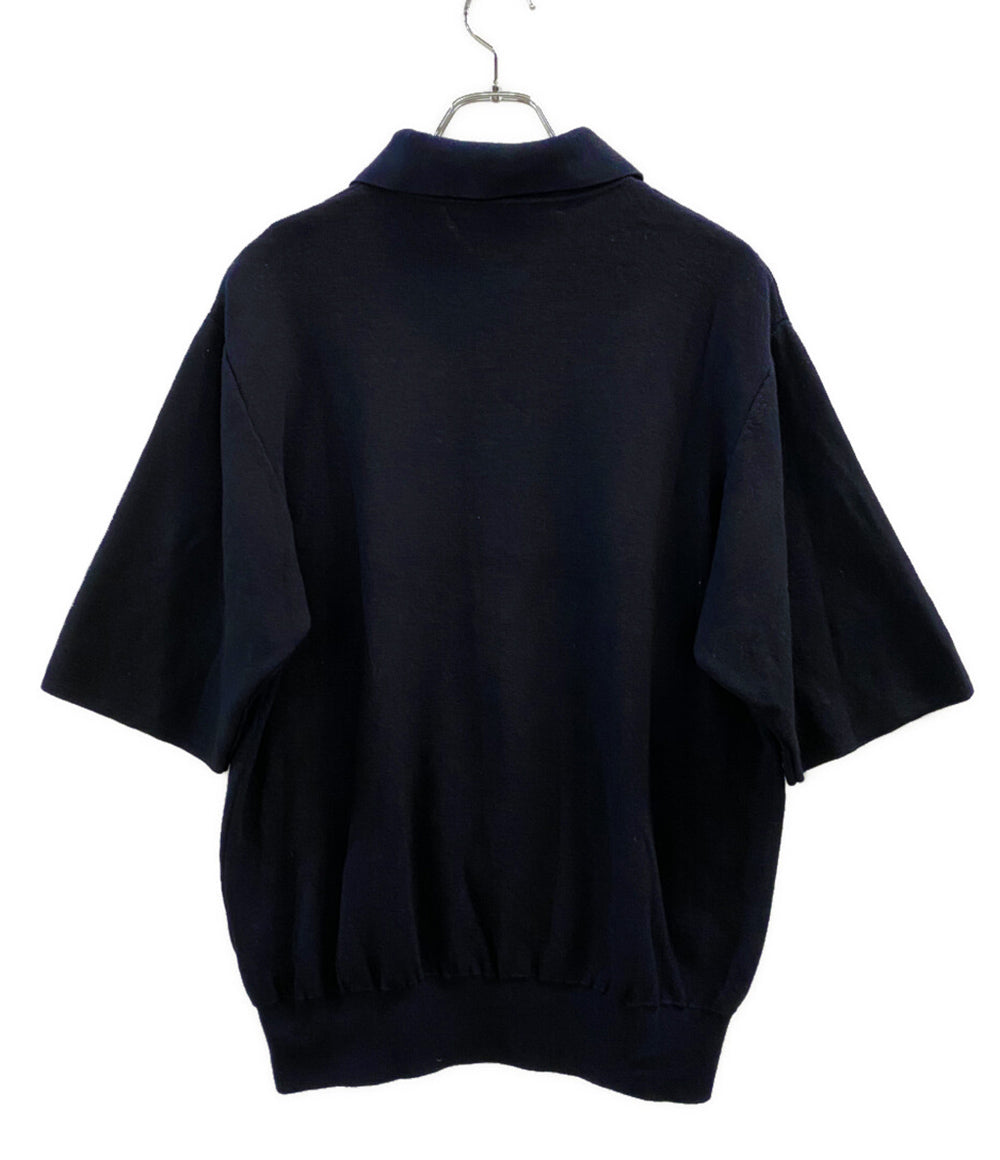 美品 スロープスロウ 半袖ニット ネイビー 24ss メンズ SIZE M slopeslow