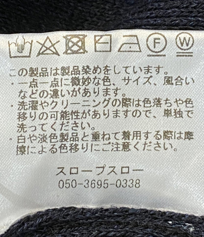 美品 スロープスロウ 半袖ニット ネイビー 24ss メンズ SIZE M slopeslow