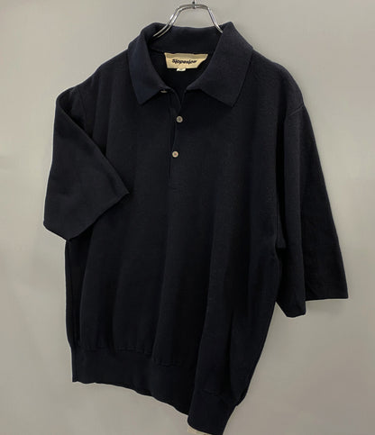 美品 スロープスロウ 半袖ニット ネイビー 24ss メンズ SIZE M slopeslow
