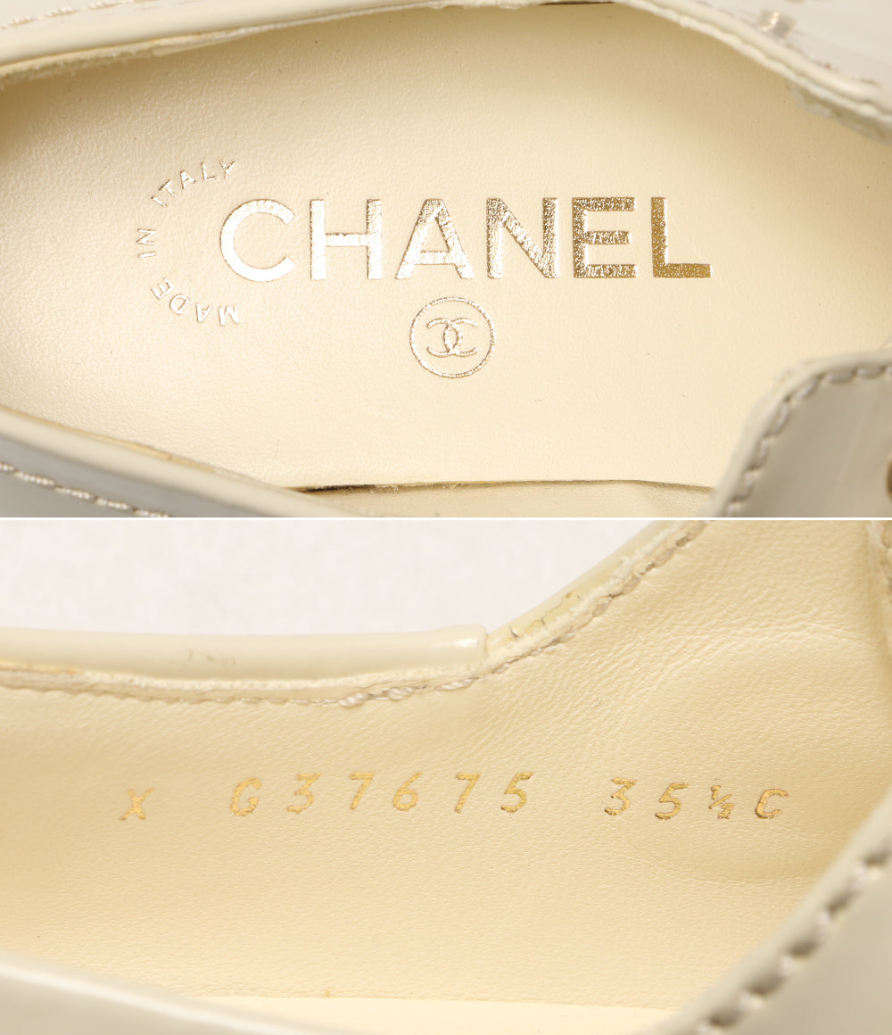 シャネル ローファー ココマーク エナメル ホワイト G37675 レディース