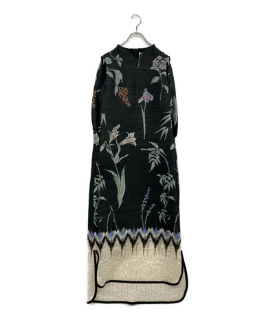 マメクロゴウチ ワンピース 刺繍ジャガードロングワンピ ダークグリーン ノースリーブ      レディース SIZE 1  Mame Kurogouchi