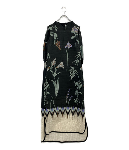 マメクロゴウチ ワンピース 刺繍ジャガードロングワンピ ダークグリーン ノースリーブ      レディース SIZE 1  Mame Kurogouchi