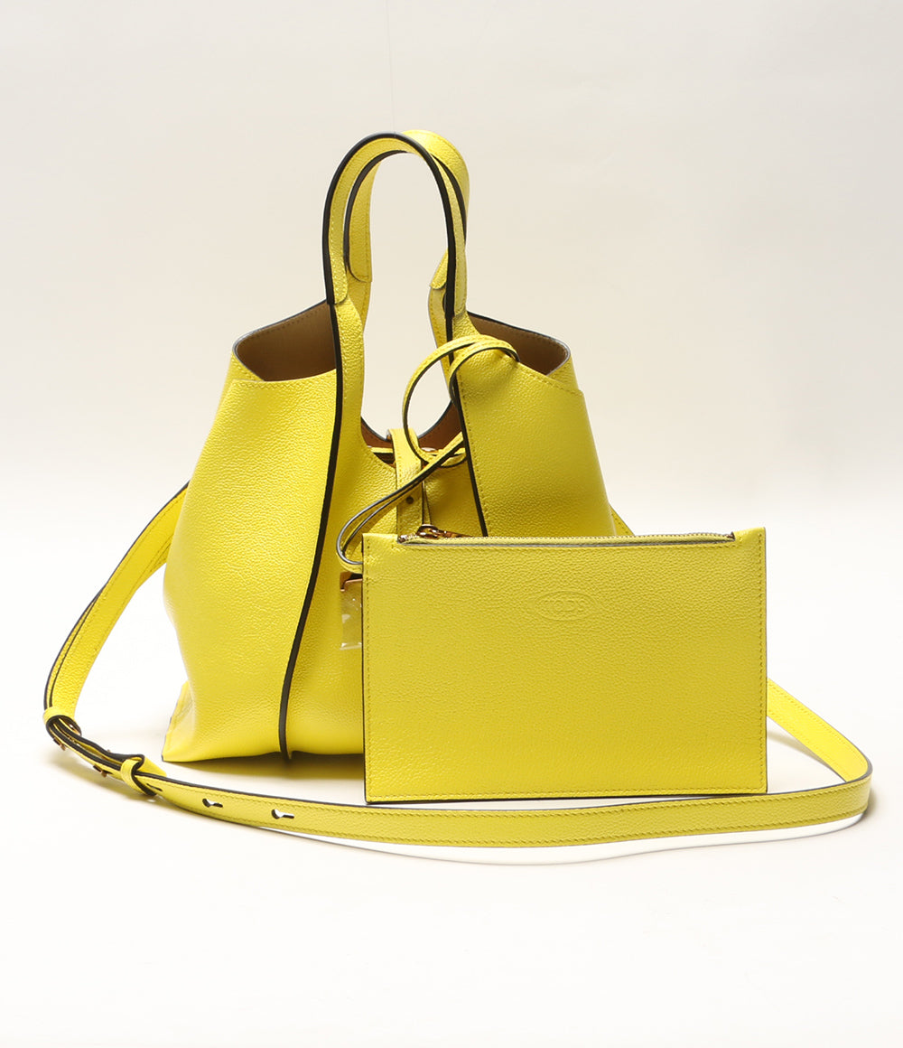 トッズ 美品 ハンドバッグ タイムレス・ミニ ２Wayイエロー      レディース   TOD’S
