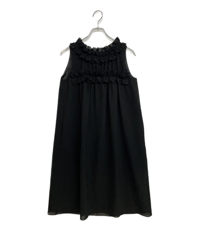 フォクシー 美品 ディジーリン ワンピース ブラック フリル 06400-DL00F32SI ノースリーブ      レディース SIZE 38  DAISY LIN FOXEY