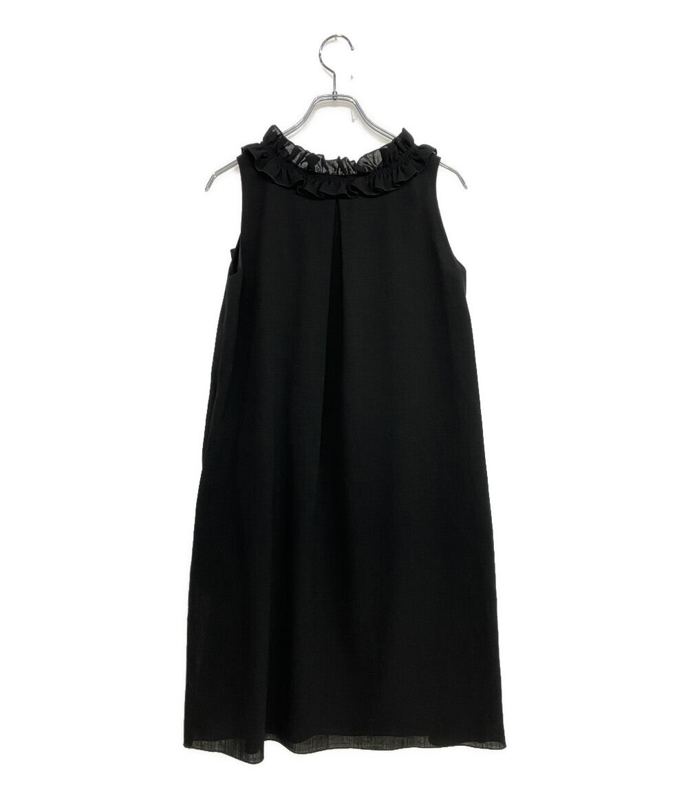 フォクシー 美品 ディジーリン ワンピース ブラック フリル 06400-DL00F32SI ノースリーブ      レディース SIZE 38  DAISY LIN FOXEY