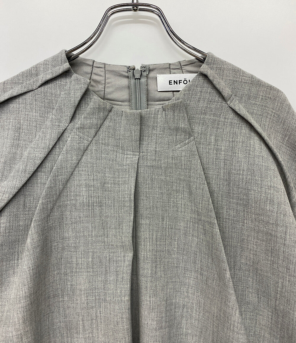 ENFOLD◇22AW/長袖ブラウス/38ル/グレ/300FA230-1760 ENFOLD（シャツ