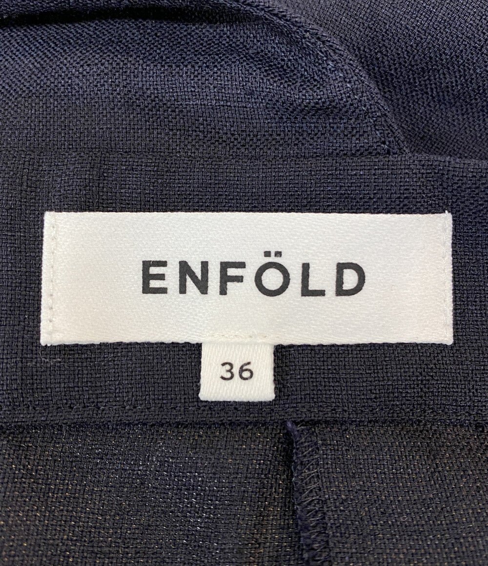 ENFOLD ジャンパースカート リネンライク アシンメショルダー 300FS431-2600 レディース SIZE 36 エンフォルド