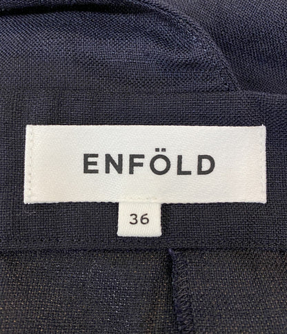 ENFOLD ジャンパースカート リネンライク アシンメショルダー 300FS431-2600 レディース SIZE 36 エンフォルド