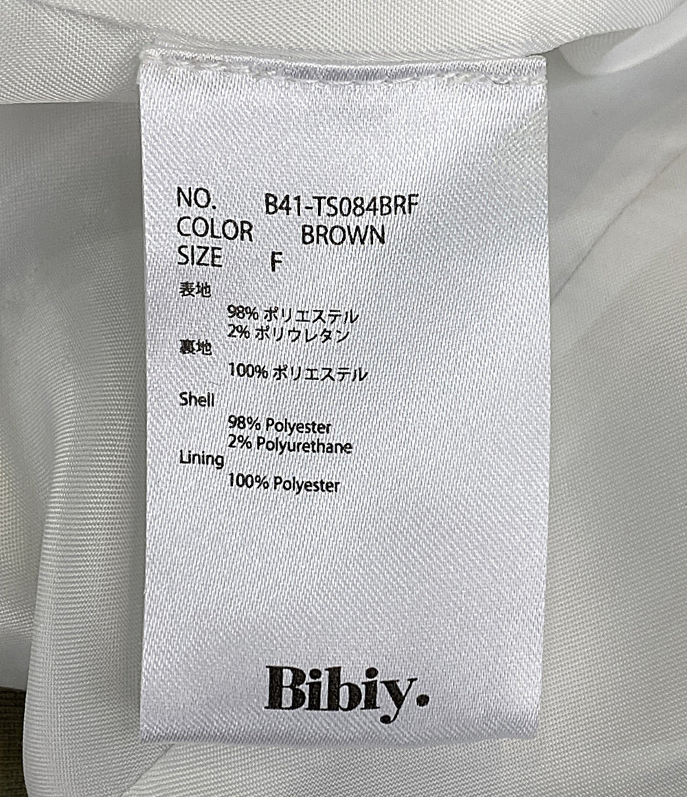 美品 Bibiy ビビィ ジャケット風デザイントップス ブラウン B41-TS084BRF レディース SIZE F