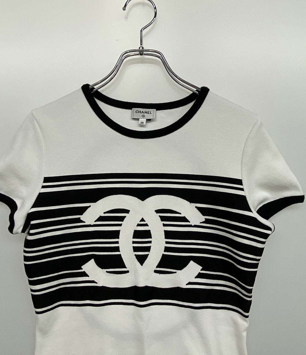 シャネル 美品 半袖ニット ココマーク 23C     P74063V64275 レディース SIZE 38  CHANEL