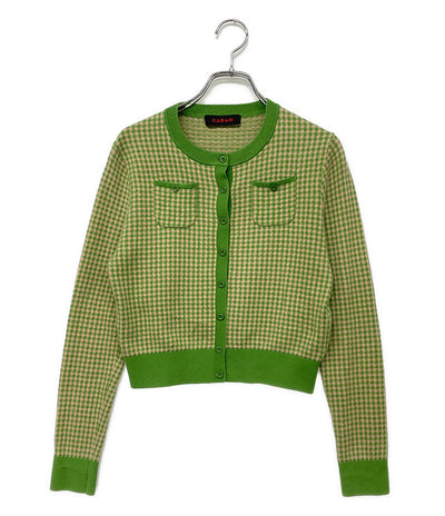 キャバン カーディガン コットンカシミヤ ギンガムチェック レディース SIZE F CABaN