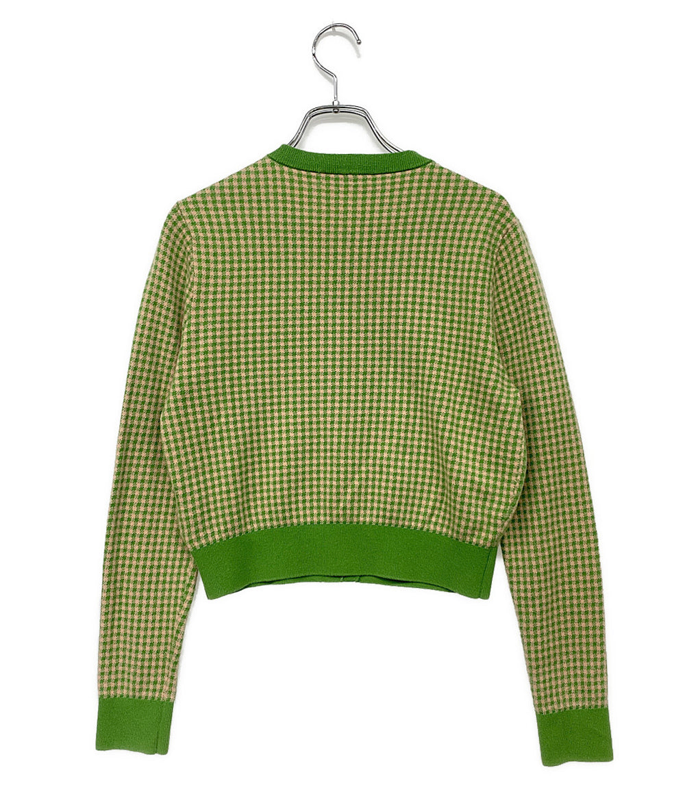 キャバン カーディガン コットンカシミヤ ギンガムチェック レディース SIZE F CABaN