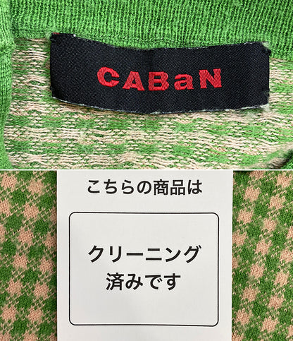 キャバン カーディガン コットンカシミヤ ギンガムチェック レディース SIZE F CABaN