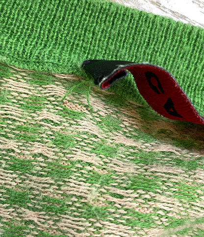 キャバン カーディガン コットンカシミヤ ギンガムチェック レディース SIZE F CABaN