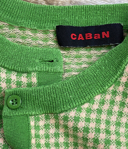 キャバン カーディガン コットンカシミヤ ギンガムチェック レディース SIZE F CABaN