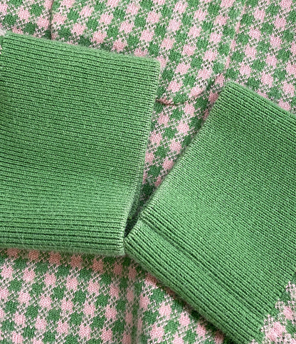 キャバン カーディガン コットンカシミヤ ギンガムチェック レディース SIZE F CABaN