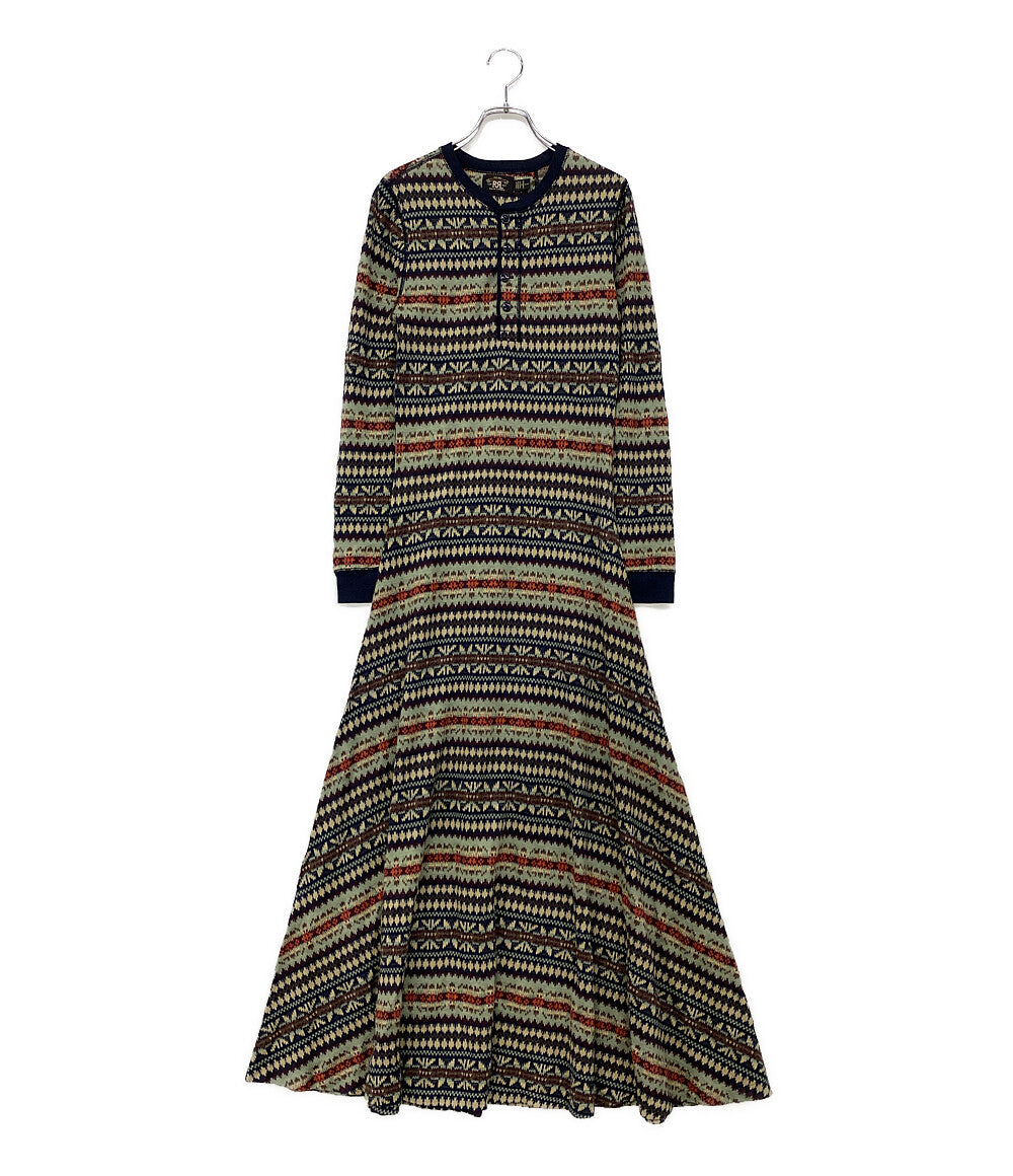 ダブルアールエル 長袖ワンピース フェアアイル ヘンリーネック レディース SIZE 2 RRL