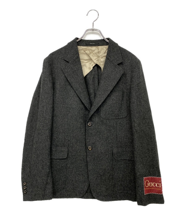 グッチ テーラードジャケット ウール グレー メンズ SIZE 7-46R GUCCI