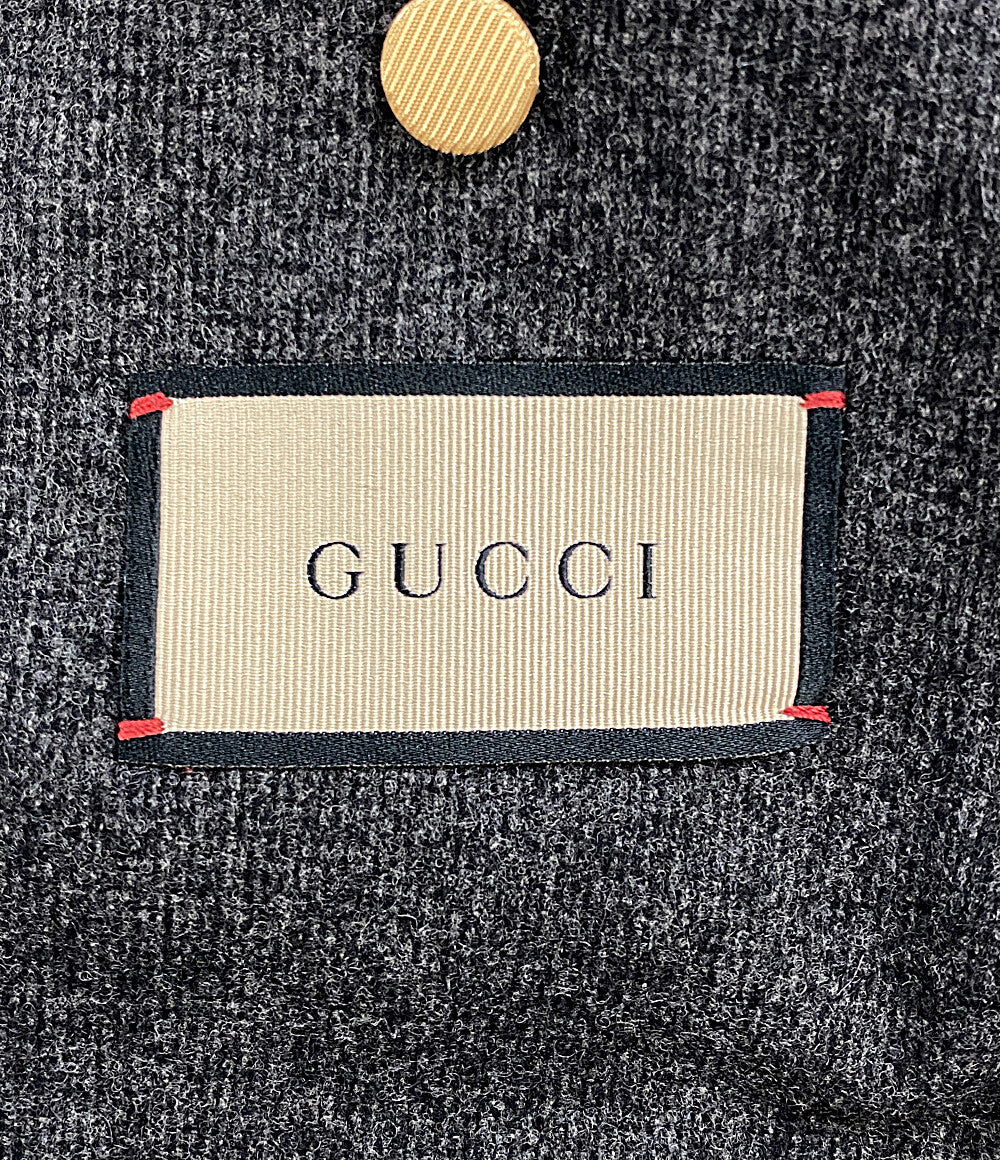 GUCCI テーラードジャケット ウール グレー メンズ SIZE 7-46R グッチ