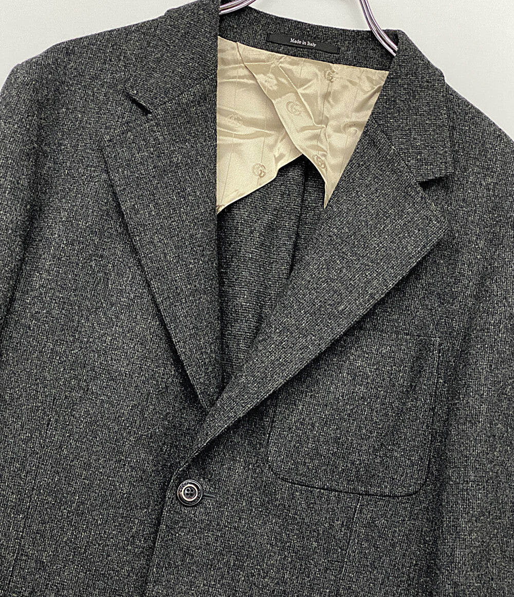 GUCCI ウールジャケット 46 グレー GUCCI テーラードジャケット ウール グレー メンズ SIZE 7-46R グッチ