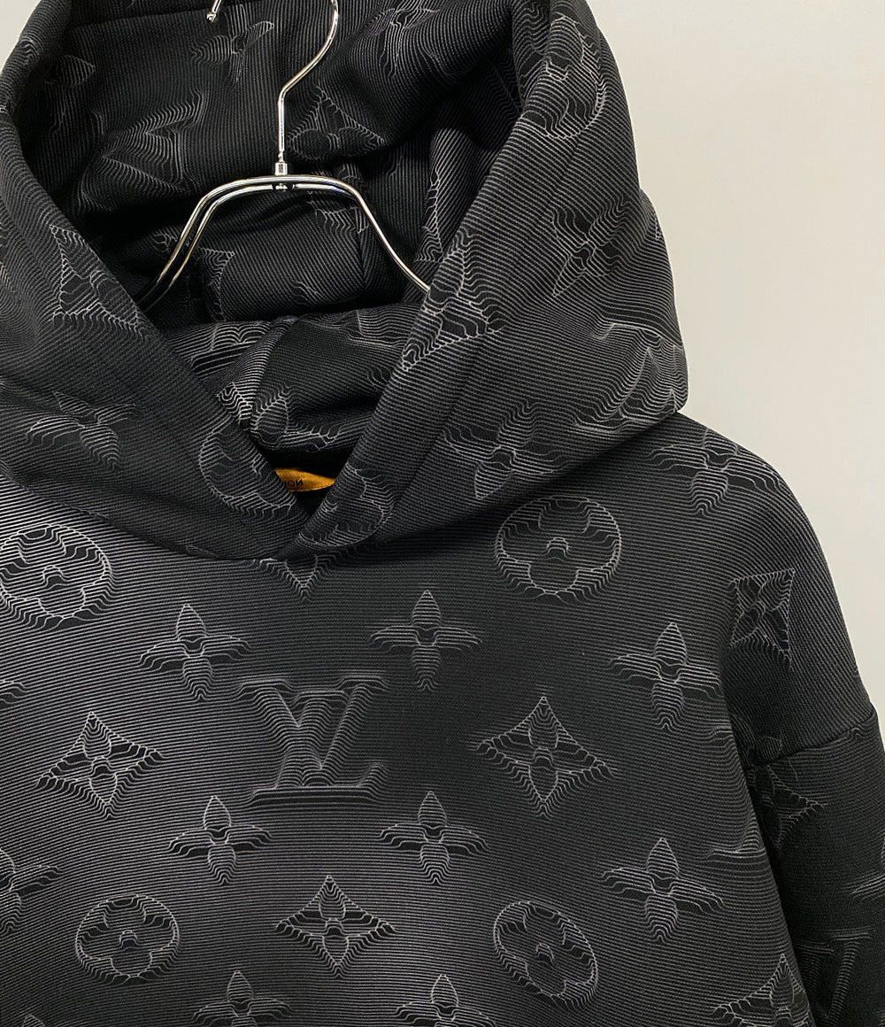 LOUIS VUITTON 3Dモノグラムパーカー スウェット ブラック 21AW メンズ SIZE XL ルイヴィトン