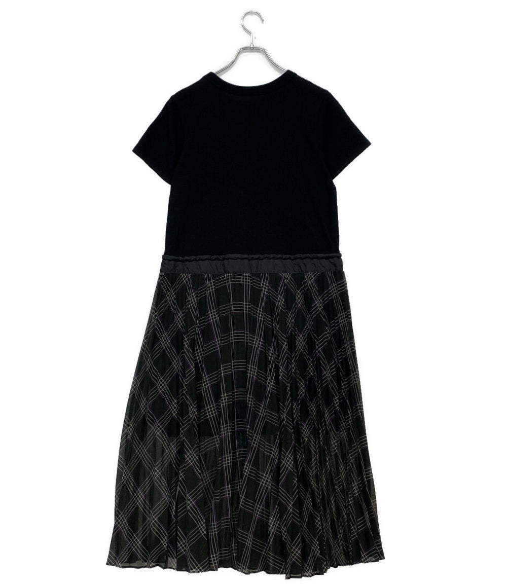 sacai 半袖ワンピース グレンチェック ブラック 22-05992 レディース SIZE 1 サカイ