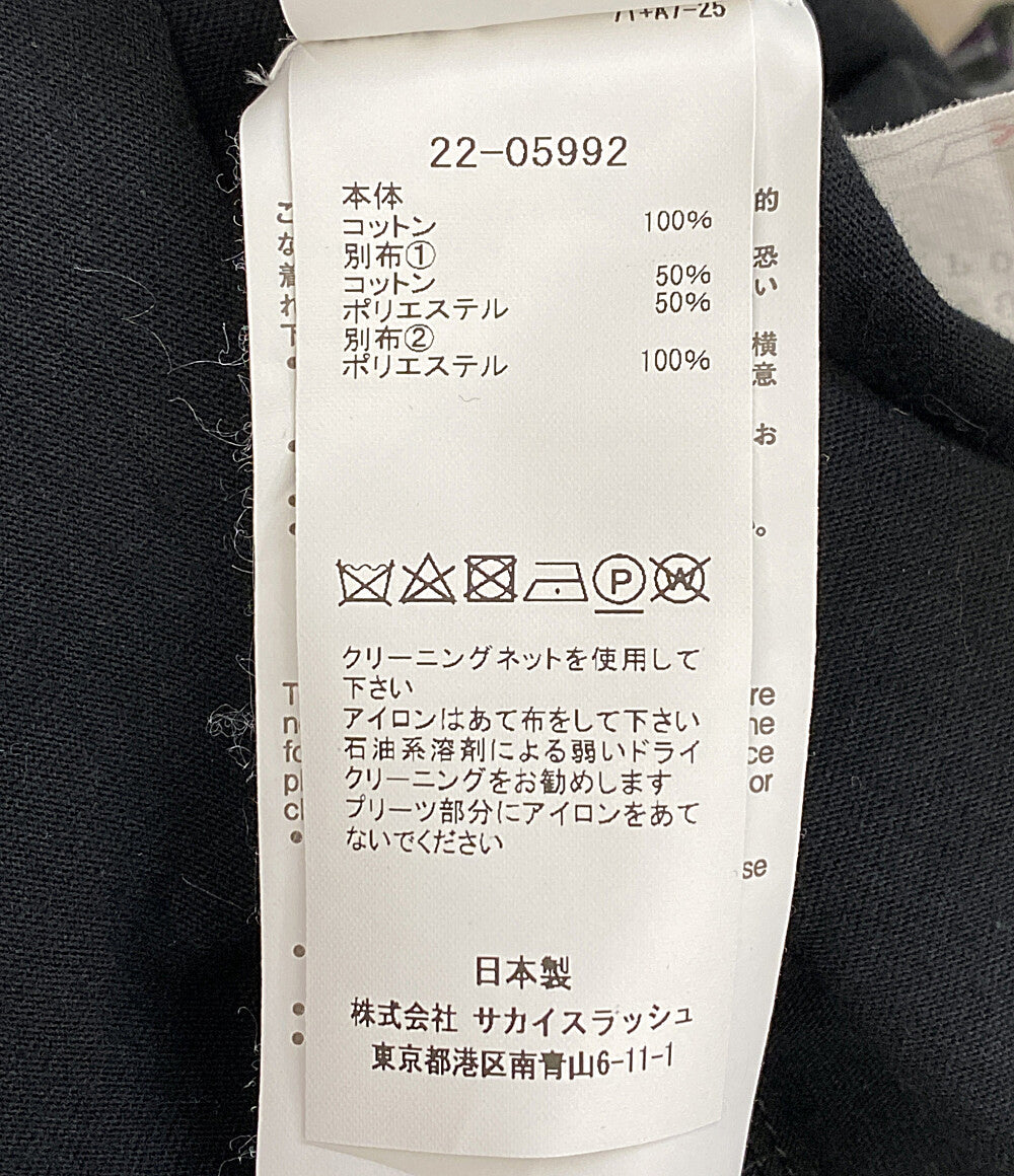 sacai 半袖ワンピース グレンチェック ブラック 22-05992 レディース SIZE 1 サカイ