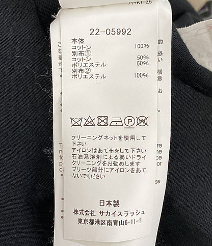 sacai 半袖ワンピース グレンチェック ブラック 22-05992 レディース SIZE 1 サカイ