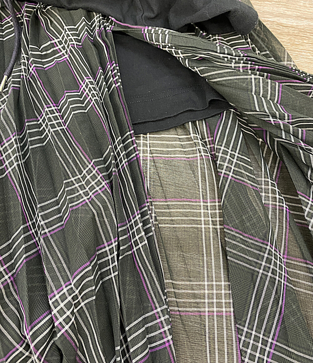 sacai 半袖ワンピース グレンチェック ブラック 22-05992 レディース SIZE 1 サカイ