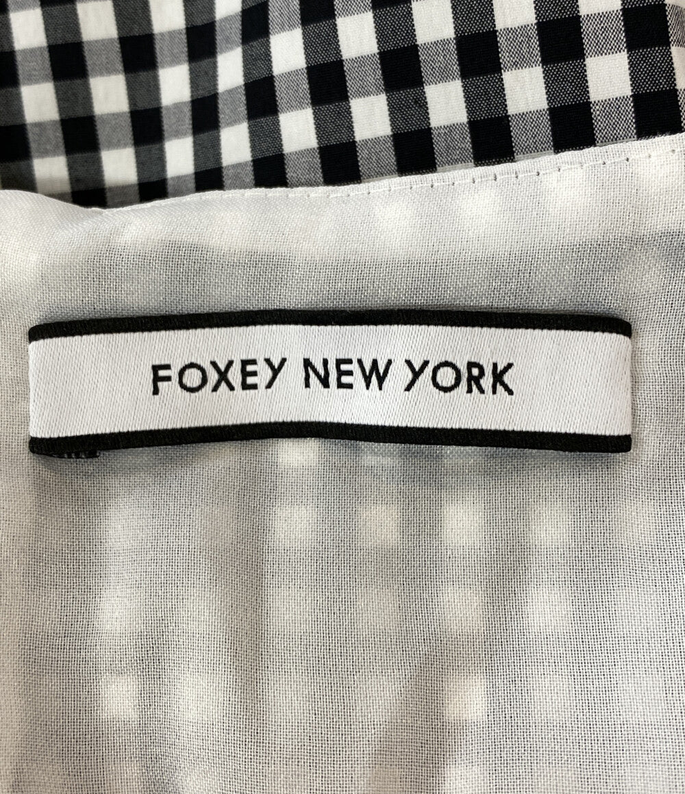 美品 foxey new york ノースリーブワンピース ギンガムチェック レディース SIZE 38 フォクシー ニューヨーク