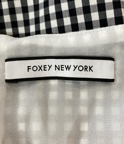 美品 foxey new york ノースリーブワンピース ギンガムチェック レディース SIZE 38 フォクシー ニューヨーク