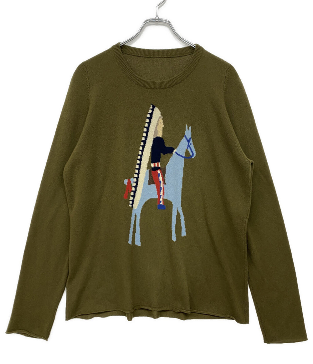 ルシアンペラフィネ 長袖ニット グリーン メンズ SIZE S lucien pellat-finet