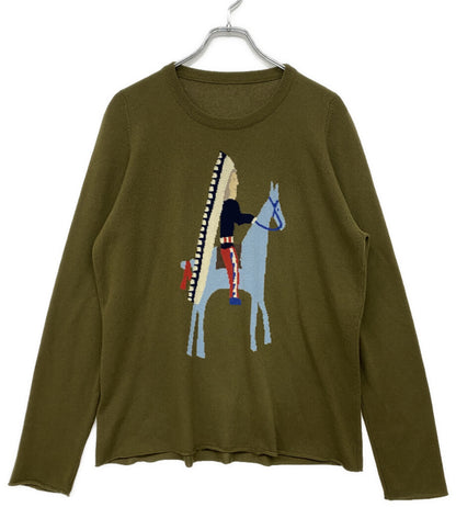 ルシアンペラフィネ 長袖ニット グリーン メンズ SIZE S lucien pellat-finet