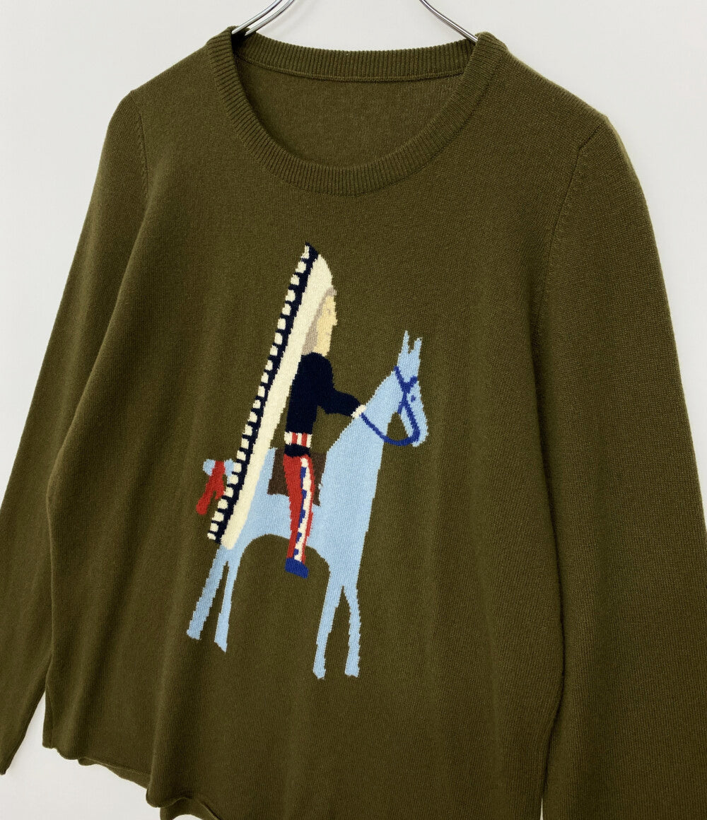 ルシアンペラフィネ 長袖ニット グリーン メンズ SIZE S lucien pellat-finet