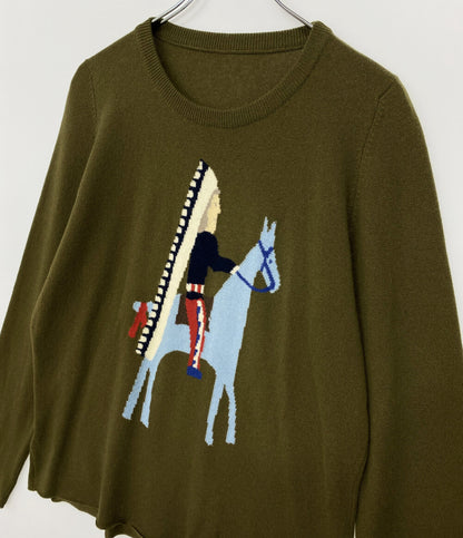 ルシアンペラフィネ 長袖ニット グリーン メンズ SIZE S lucien pellat-finet