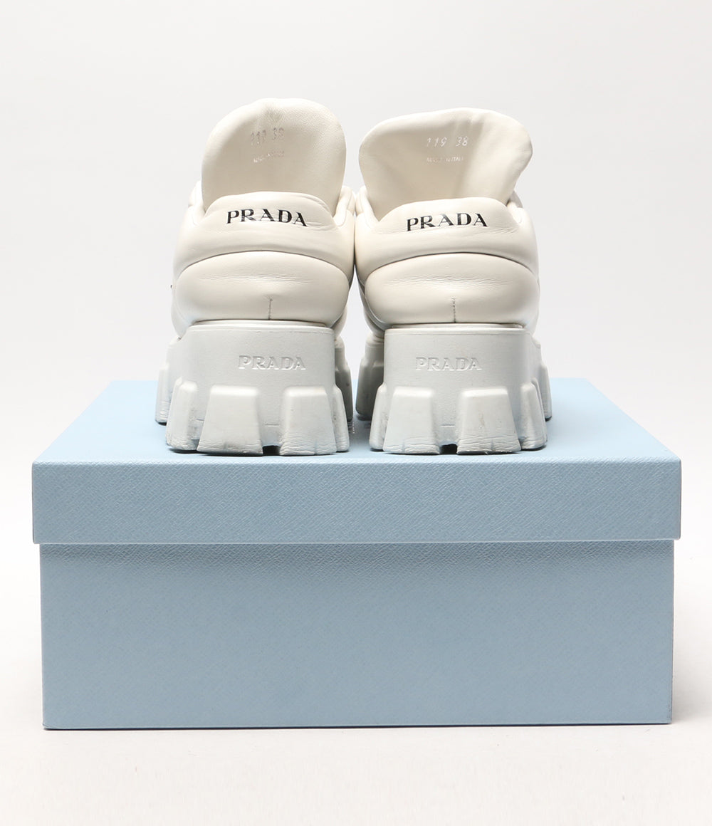 プラダ  スニーカー モノリスパテッドナッパレザー      レディース SIZE 38  PRADA