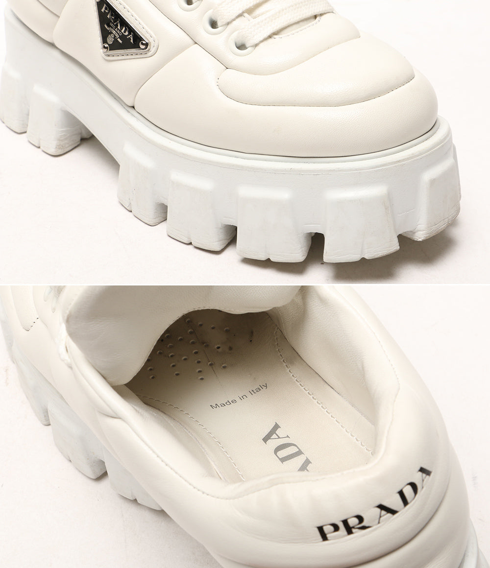 プラダ  スニーカー モノリスパテッドナッパレザー      レディース SIZE 38  PRADA