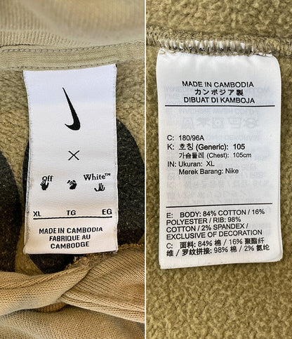 ナイキ オフホワイト スウェットパーカー ベージュ メンズ SIZE XL NIKE×OFF-WHITE