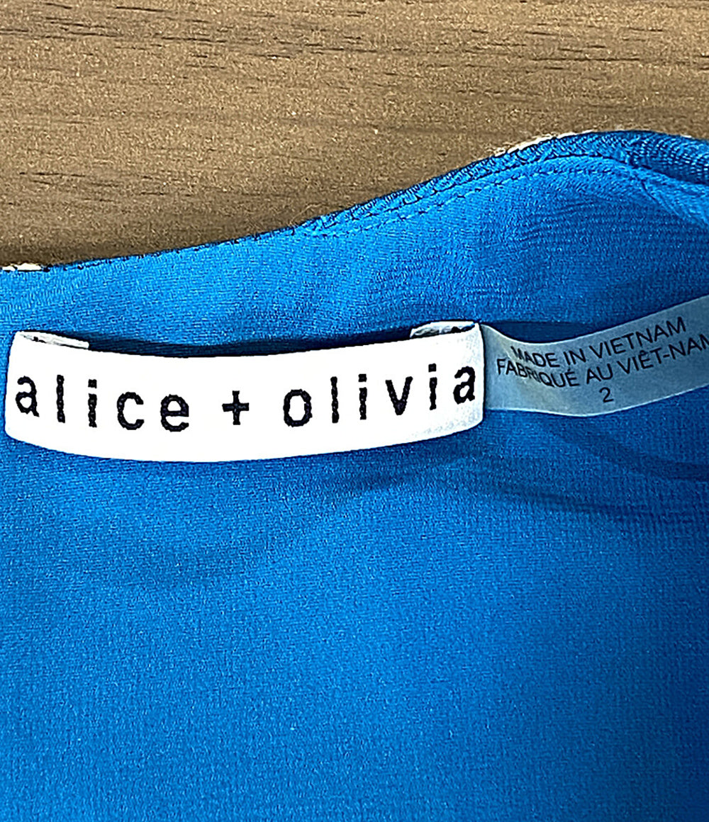 alice ＋ olivia ノースリーブワンピース ジャカードペイズリー 65161-1-11051 レディース SIZE 2 アリスアンドオリビア
