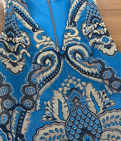 alice ＋ olivia ノースリーブワンピース ジャカードペイズリー 65161-1-11051 レディース SIZE 2 アリスアンドオリビア