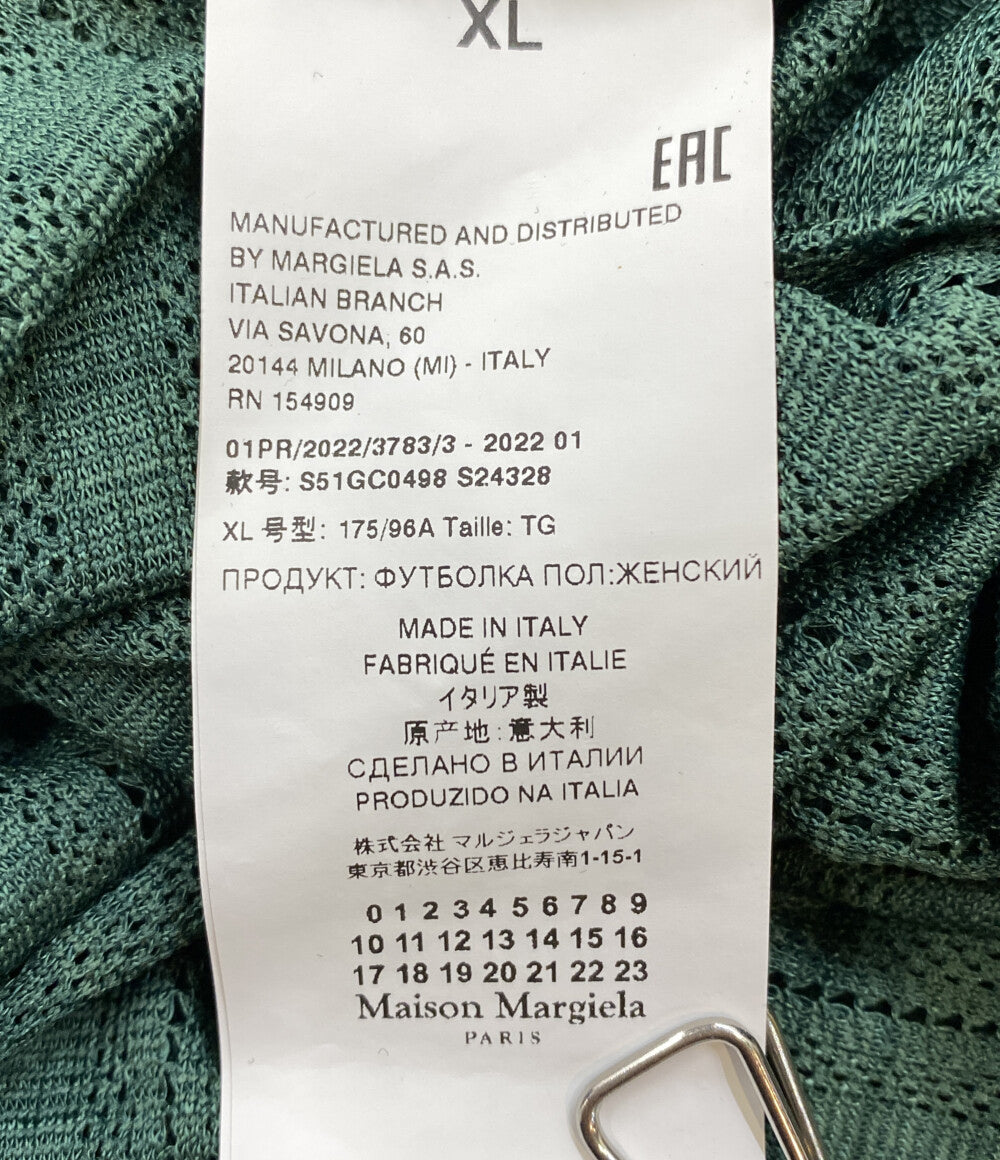 メゾンマルジェラ 美品 カットソー S51GC0498 メッシュ グリーン レディース SIZE XL Maison Margiela