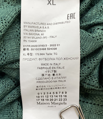 メゾンマルジェラ 美品 カットソー S51GC0498 メッシュ グリーン レディース SIZE XL Maison Margiela