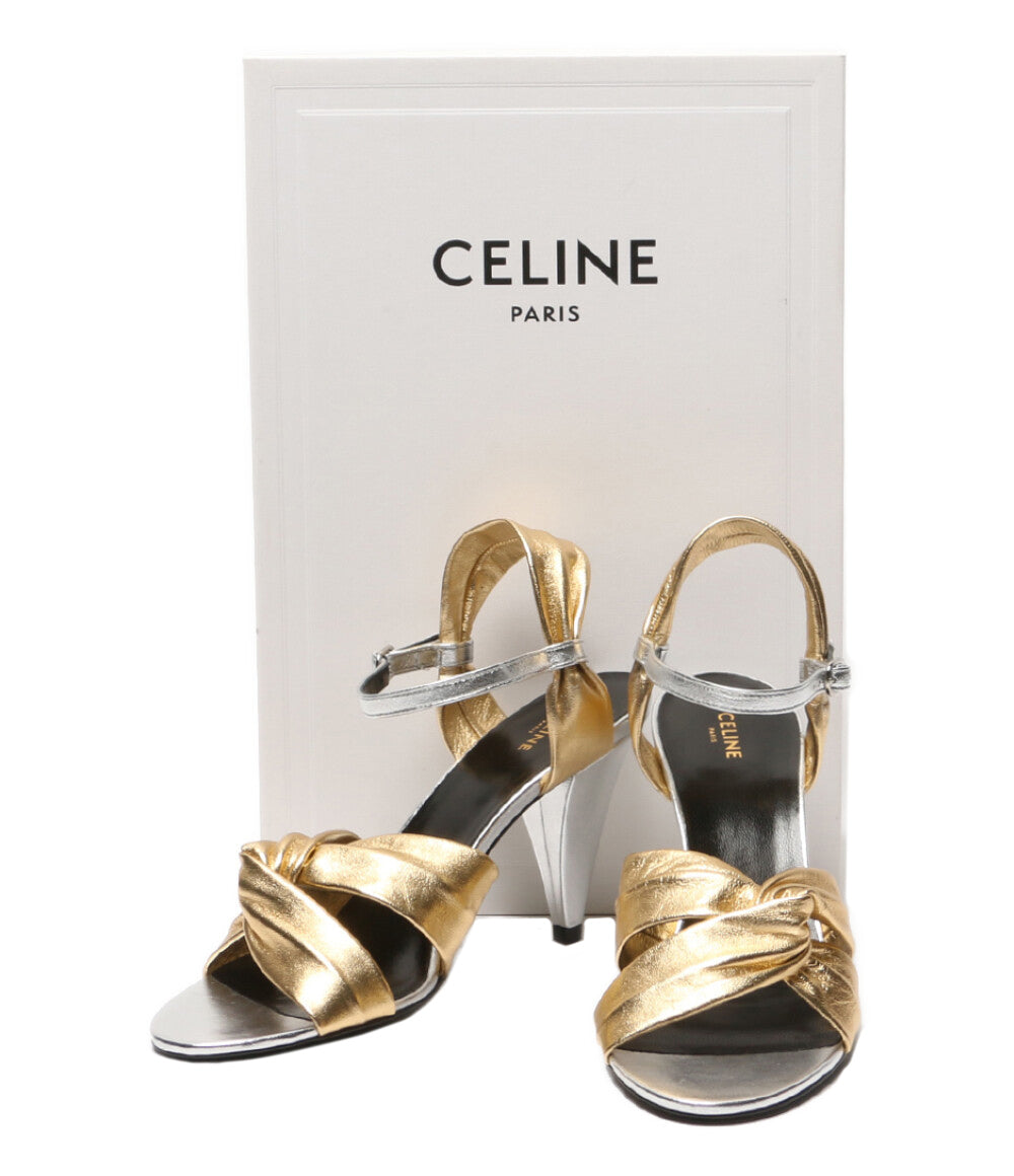 CELINE サンダル シルバー×ゴールド レディース SIZE 37 セリーヌ