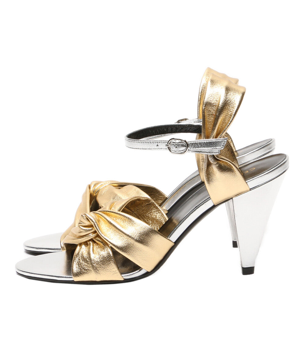 CELINE サンダル シルバー×ゴールド レディース SIZE 37 セリーヌ