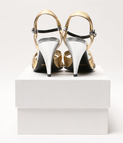 CELINE サンダル シルバー×ゴールド レディース SIZE 37 セリーヌ