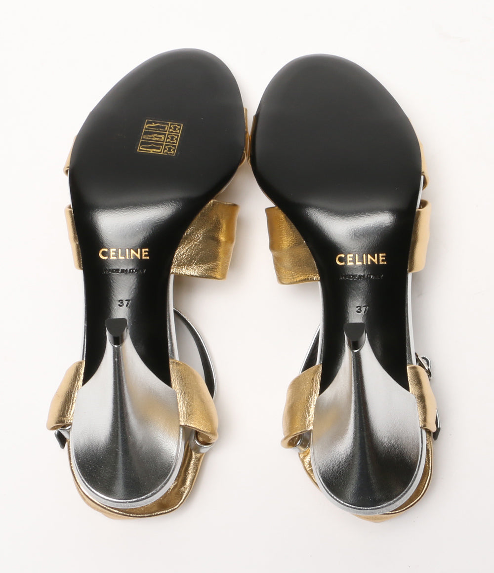 CELINE サンダル シルバー×ゴールド レディース SIZE 37 セリーヌ