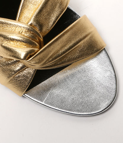 CELINE サンダル シルバー×ゴールド レディース SIZE 37 セリーヌ