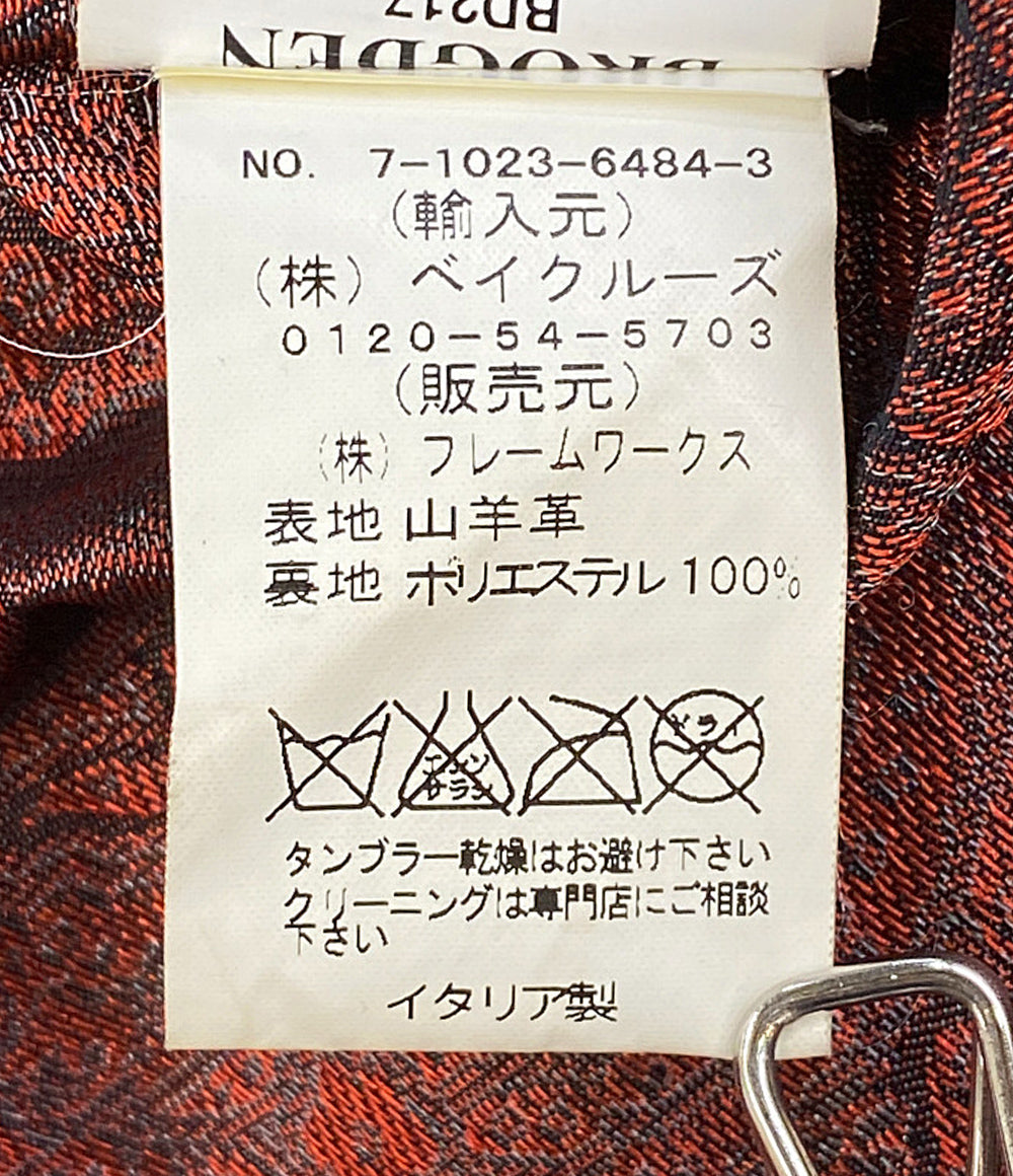 ブログデン レザージャケット 山羊革      レディース SIZE M  brogden