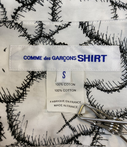 COMME des GARCONS SHIRT／KAWS カウズ 長袖シャツ ホワイト 総柄 FH-B025 メンズ SIZE S コムデギャルソンシャツ