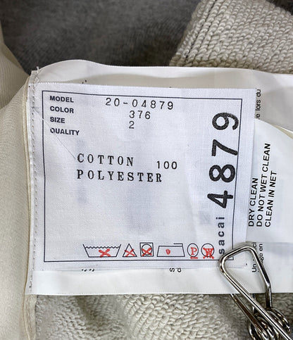 sacai 半袖スウェットシャツ ドッキング 20SS 20-04879 レディース SIZE 2 サカイ